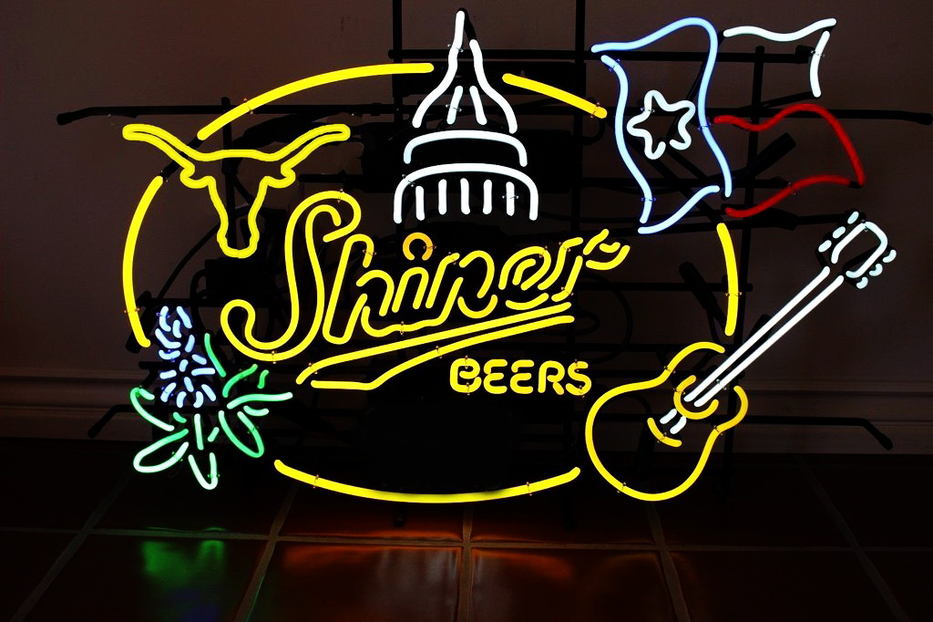 Shiner Beers Texas Austin longhorn Neon Sign